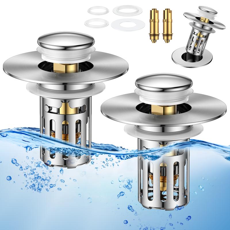 Universal 2-in-1 Bathroom Sink Stopper