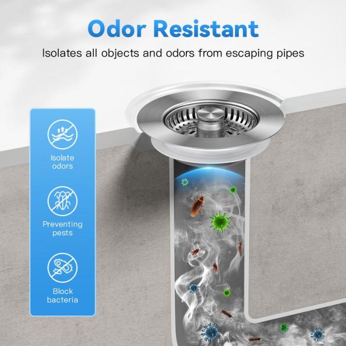 3-in-1 Kitchen Sink Drain Strainer