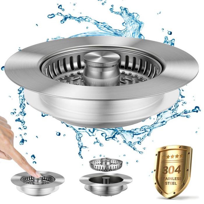 3-in-1 Kitchen Sink Drain Strainer