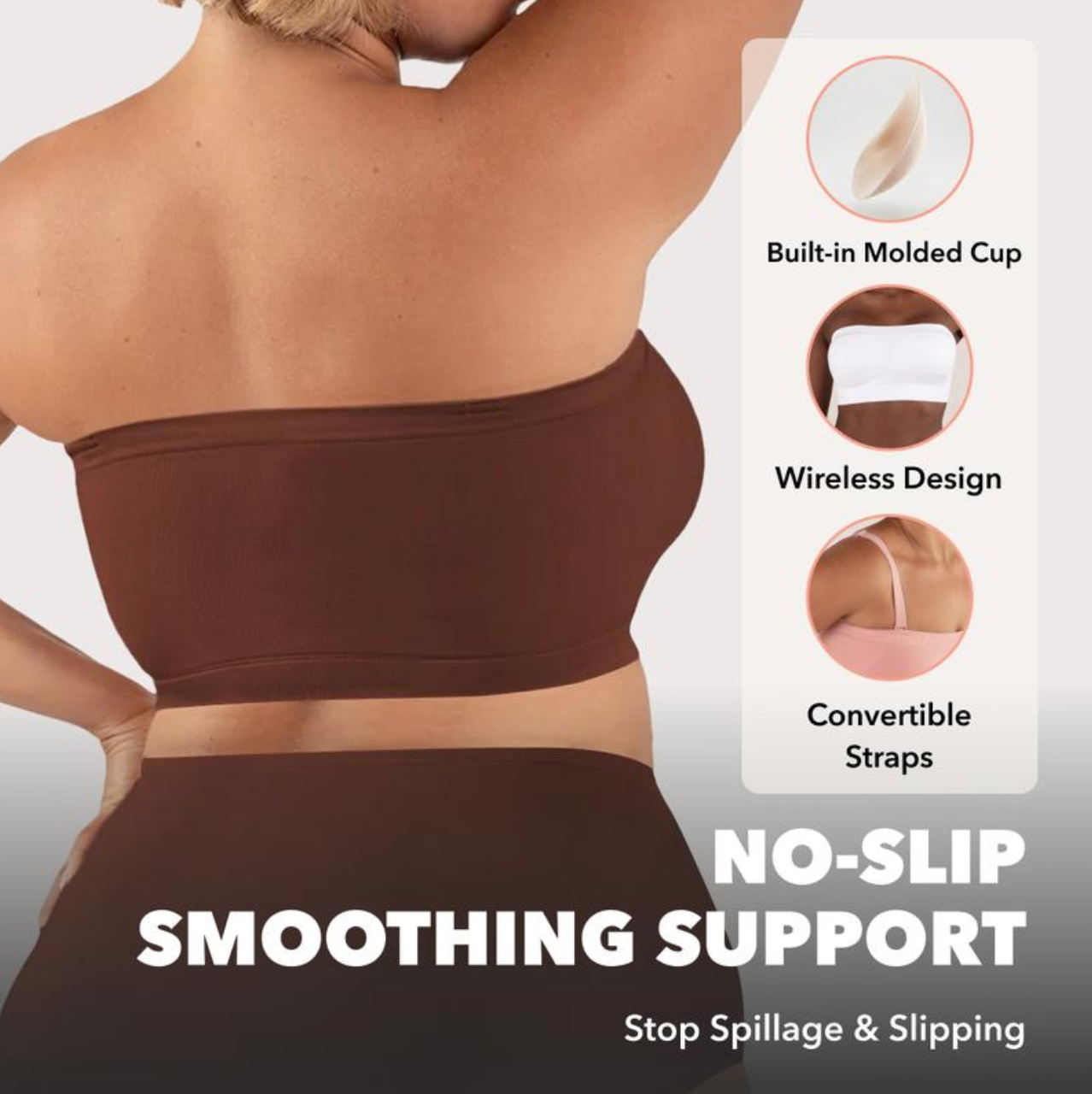 Convertible Strapless Bandeau Bra with Wireless Comfort