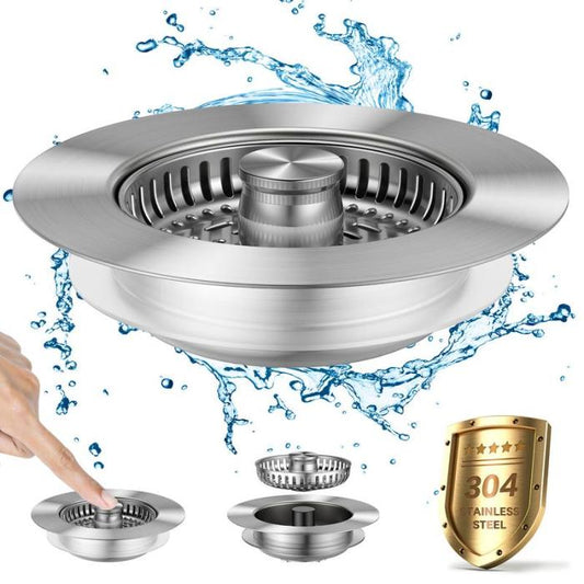 3-in-1 Kitchen Sink Drain Strainer